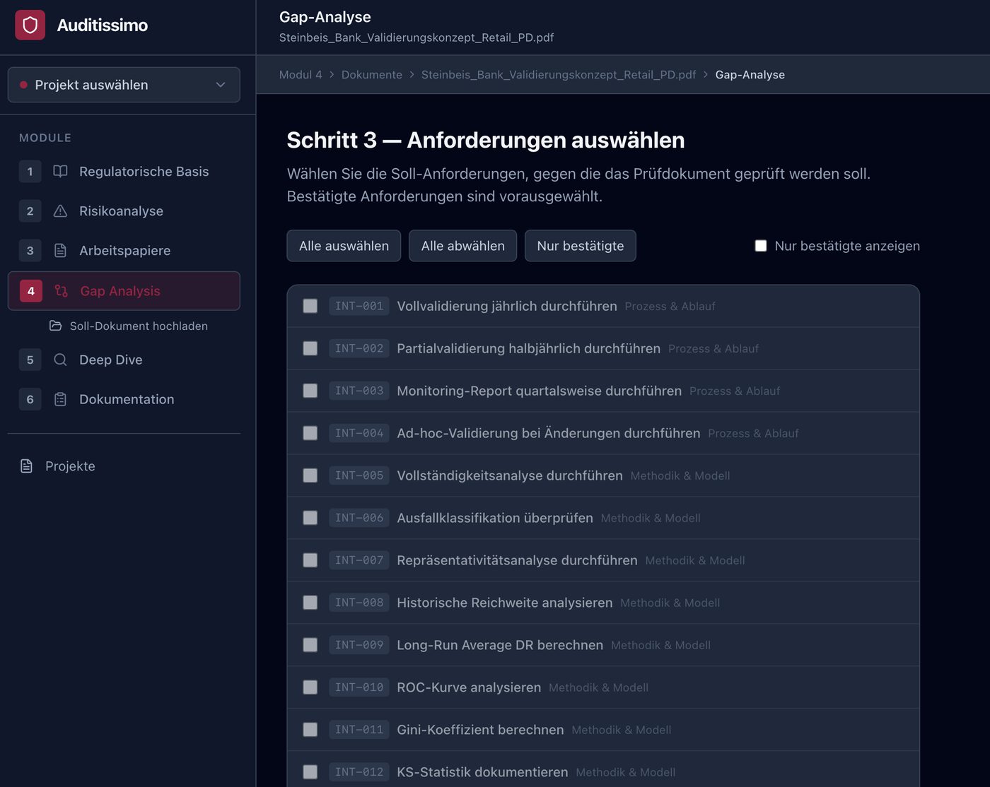 Modul 4: Anforderungsauswahl