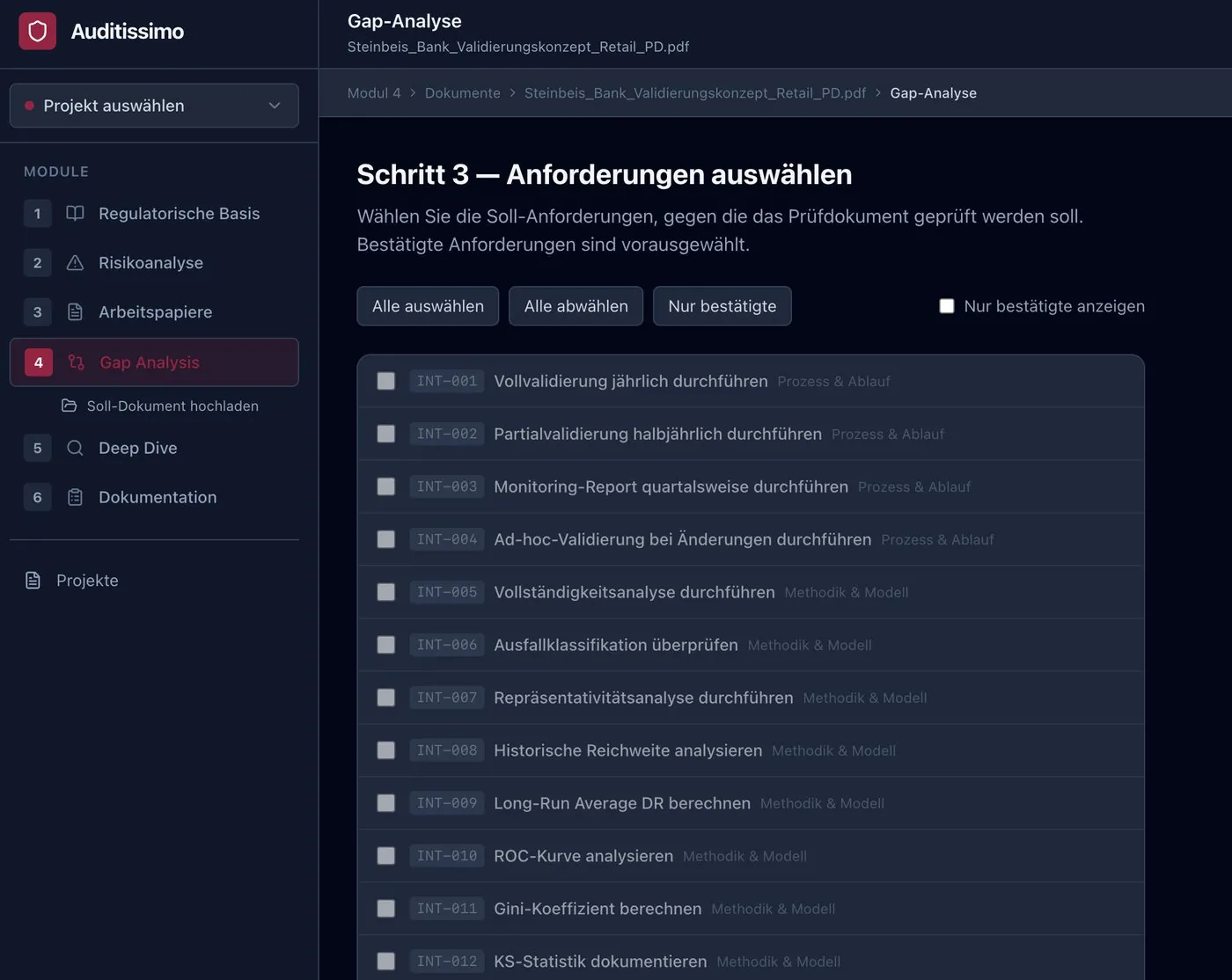 Modul 4: Anforderungsauswahl