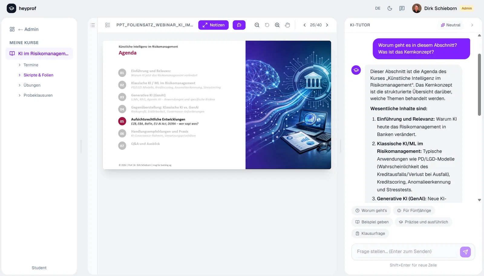 Corporate Training – KI im Risikomanagement